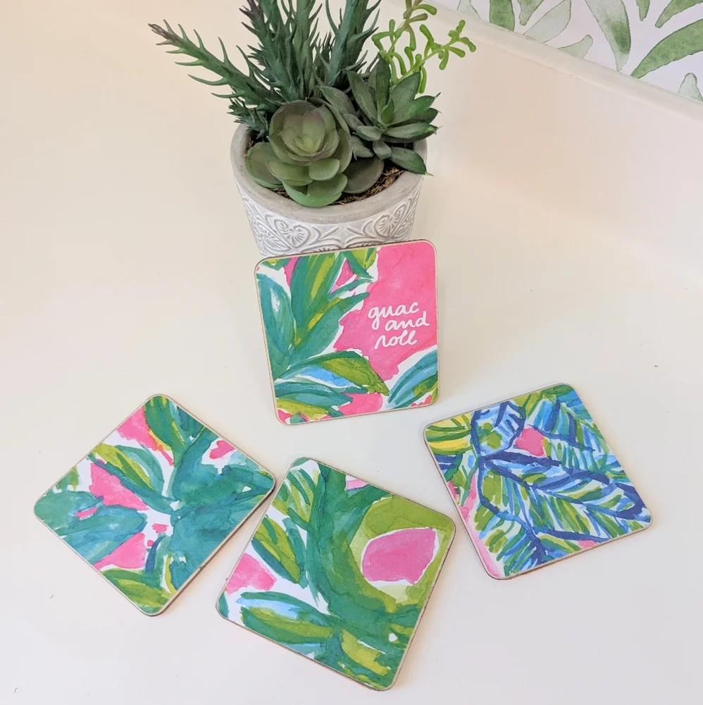 Set Of 4 Handmade Lilly Pulitzer Coasters